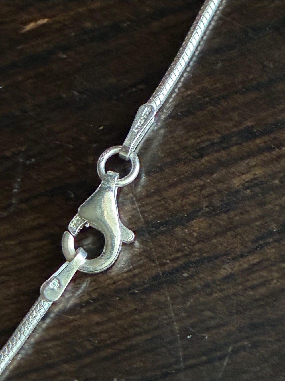 925 Sterling Bead Snake Chain Necklace in Silver 15” - Picture 4 of 6
